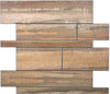 Selbstklebende Holzoptik Mosaikfliese Rustikal Braun Metall Ziegel Design