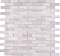 Selbstklebende Marmor Mosaikfliese Weißgrau Brickstone