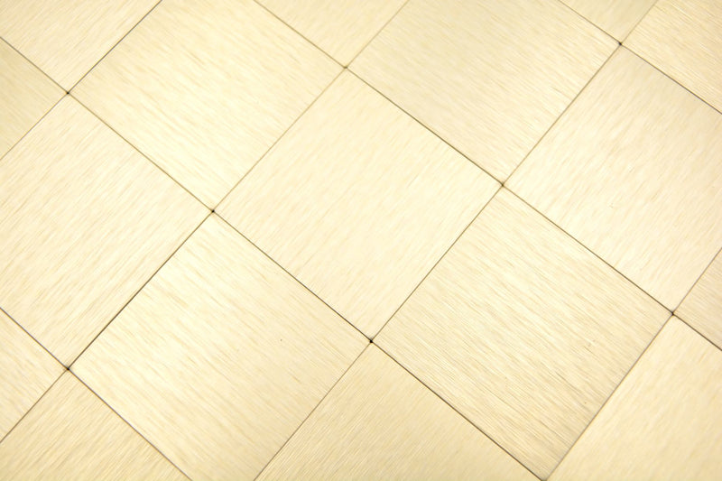 Selbstklebende Metall Mosaikfliese Gold Genf Aluminium