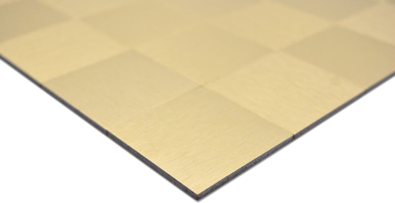 Selbstklebende Metall Mosaikfliese Gold Genf Plättli