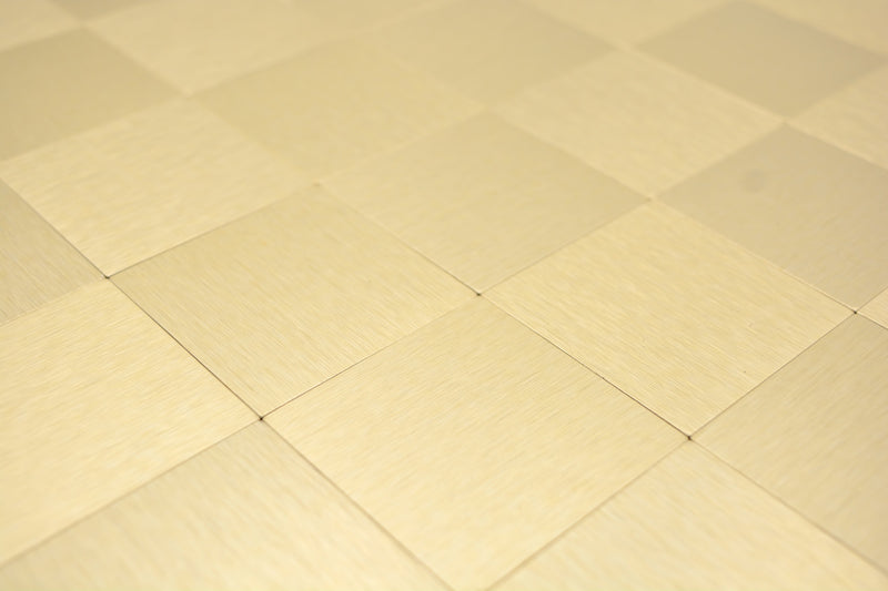 Selbstklebende Metall Mosaikfliese Gold Genf Quadratisch