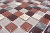 Selbstklebende Mosaikfliese Braun Transluzent Stein 300x300 mm Bodenbelag