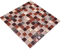 Selbstklebende Mosaikfliese Braun Transluzent Stein 300x300 mm Fliesenaufkleber