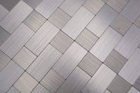 Selbstklebende Mosaikfliese Metalloptik Silber Mix Plättli
