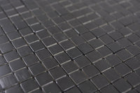 Selbstklebende Mosaikfliese Schwarzer Stein Matt Metall