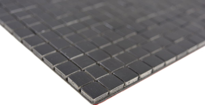 Selbstklebende Mosaikfliese Schwarzer Stein Matt Qadrat Plättli