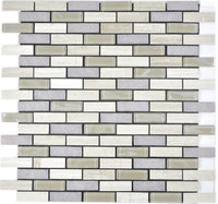 Selbstklebende Mosaikfliese Ziegel Grau Brick