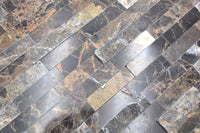 Selbstklebende Naturstein Mosaikfliese Marmor Optik Braun Plättli