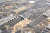 Selbstklebende Naturstein Mosaikfliese Marmor Plättli Braun 