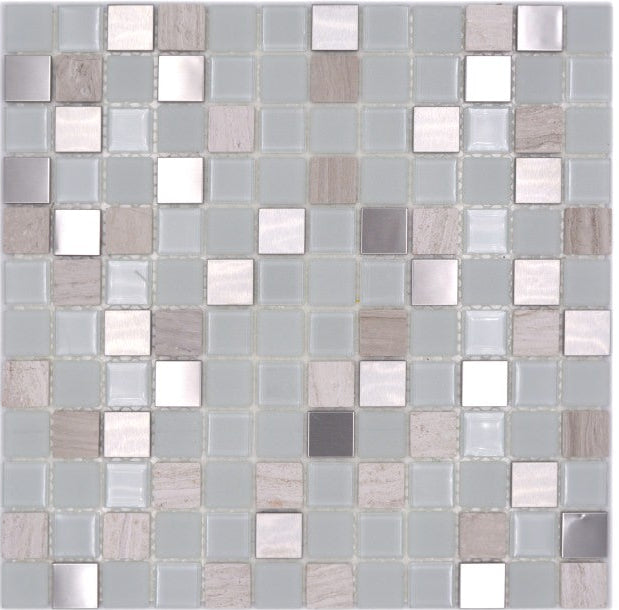 Selbstklebendes Mosaik Silber Mix 
