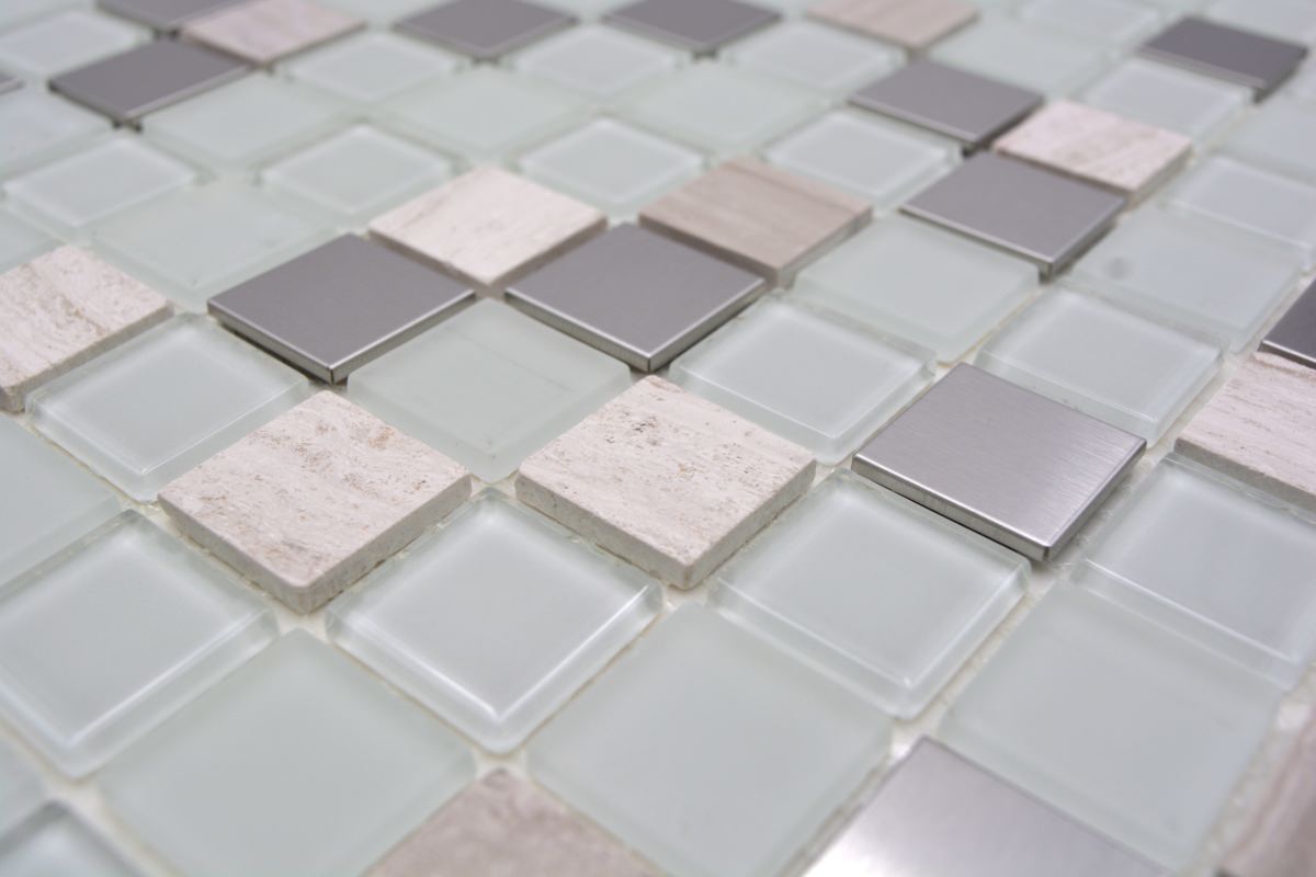 Selbstklebendes Mosaik Silber Mix Küche und Bad