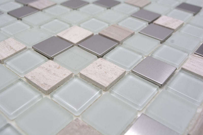 Selbstklebendes Mosaik Silber Mix Küche und Bad