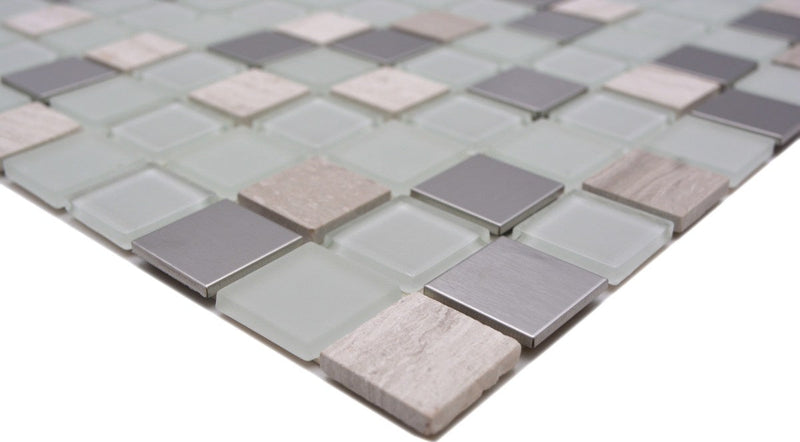 Selbstklebendes Mosaik Silber Mix Metall