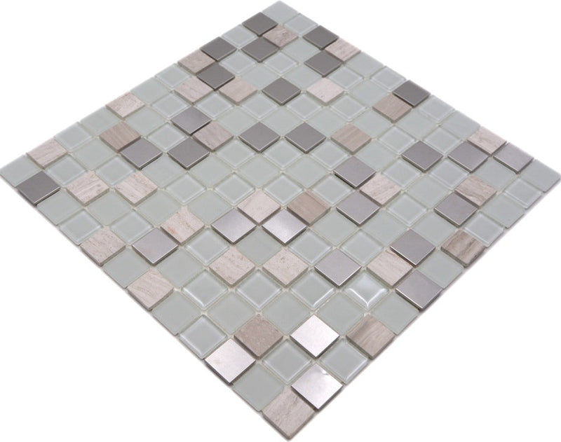 Selbstklebendes Mosaik Silber Mix Plättli Küche und Bad