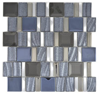 Silber Blau Transluzent Mix Mosaikfliese
