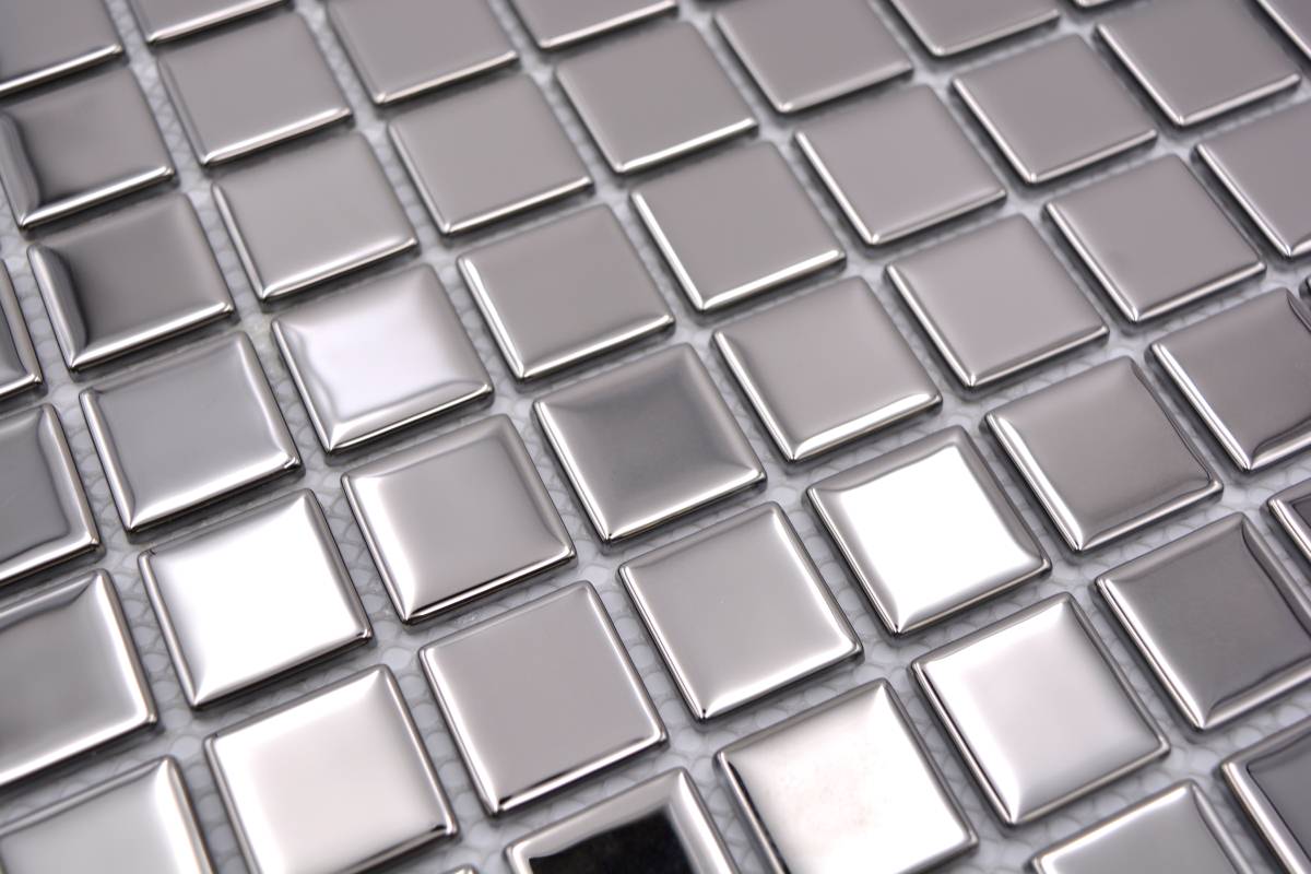Silber Glas Mosaik Fliese