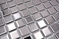 Silber Glas Mosaik Fliese