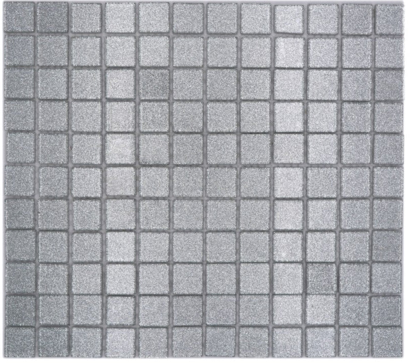 Silber Glitzer Glasmosaik Fliese