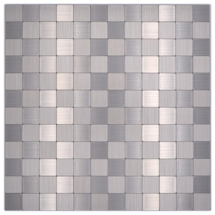 Silber Metall Selbstklebend Mosaikfliese