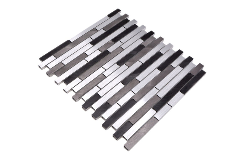 Silber Metall Streifen Mosaikfliese - Wandfliesen