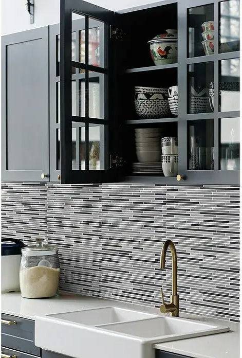 Silber Schwarz Metall Kit Kat Mosaikfliese - Wand Fliese