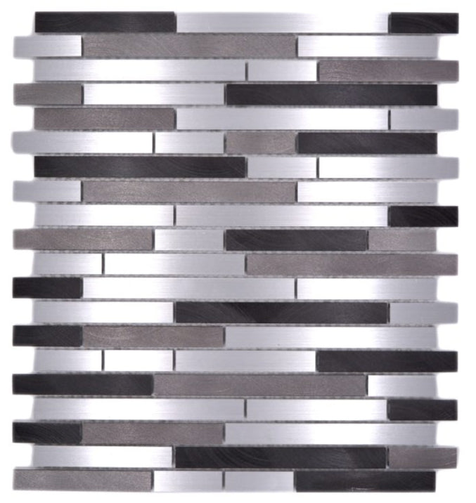 Silber Schwarz Metall Streifen Mosaikfliese