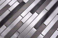 Silber Schwarz Metall Streifen Mosaikfliesen