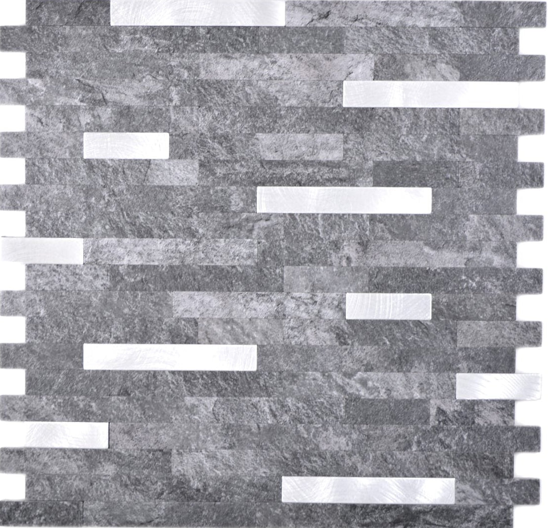 Silber Stein Mix Selbstklebende Mosaikfliese