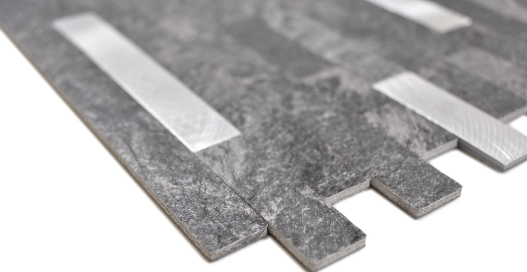 Silber Stein Mix Selbstklebende Mosaikfliese Muster Plättli