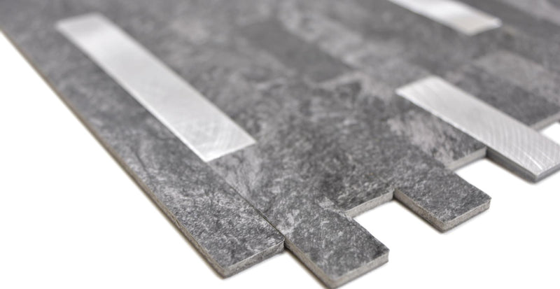 Silber Stein Mix Selbstklebende Mosaikfliese Muster Plättli