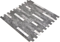 Silber Stein Mix Selbstklebende Mosaikfliese Ziegel