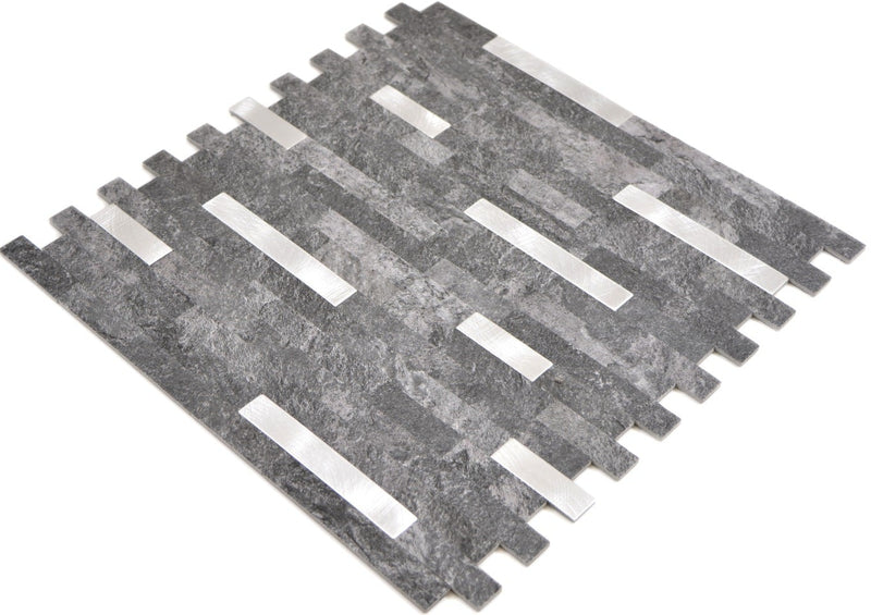 Silber Stein Mix Selbstklebende Mosaikfliese Ziegel