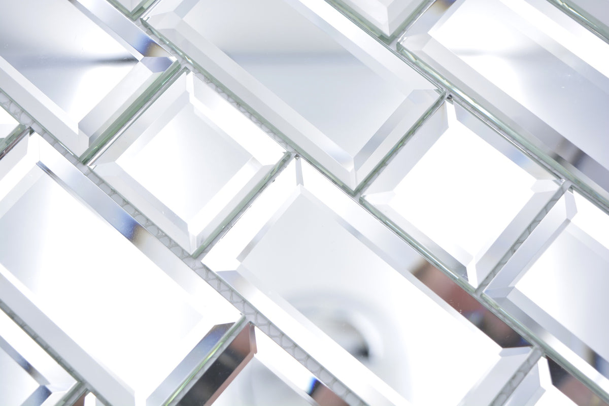 Spiegel Glas Mix Mosaikfliese 298 x 298 mm 3D