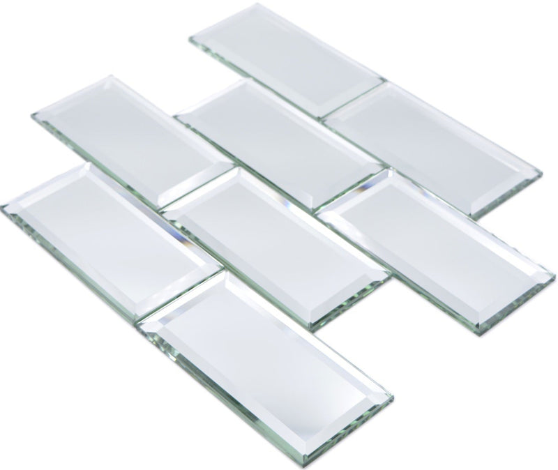Spiegel Glas Rechteck Mosaikfliese 298 x 298 mm Mirror Plätttli
