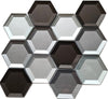 Spiegel Grau Mix Hexagon Glas Mosaikfliese