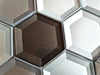 Spiegel Grau Mix Hexagon Glas Mosaikfliese 3D