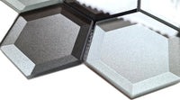 Spiegel Grau Mix Hexagon Glas Mosaikfliese 3D Plättli