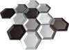 Spiegel Grau Mix Hexagon Glas Mosaikfliese Pixel