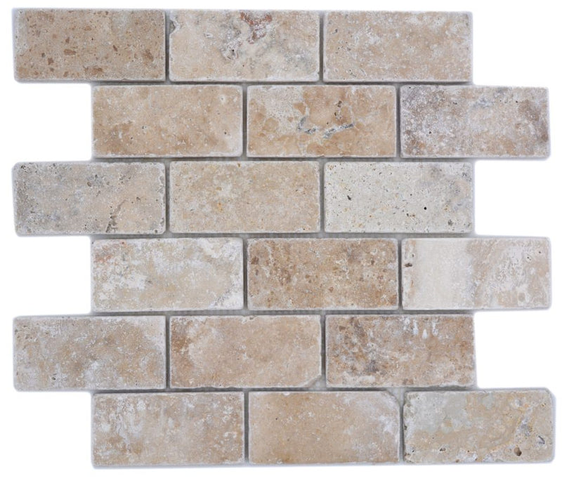 Splitface Beige Matt Travertin Mosaikfliese