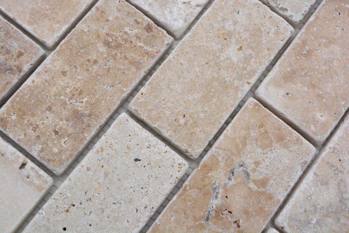 Splitface Beige Matt Travertin Mosaikfliesen