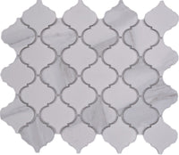 St. Moritz Weiss Marmor Arabesque Mosaikfliese Laternenform