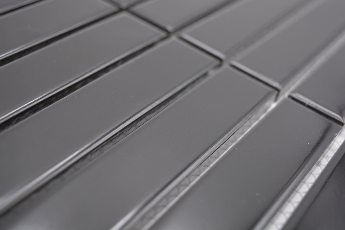 Stäbchen Schwarz Glänzend Porzellan Mosaikfliese Online Bestellen Schweiz