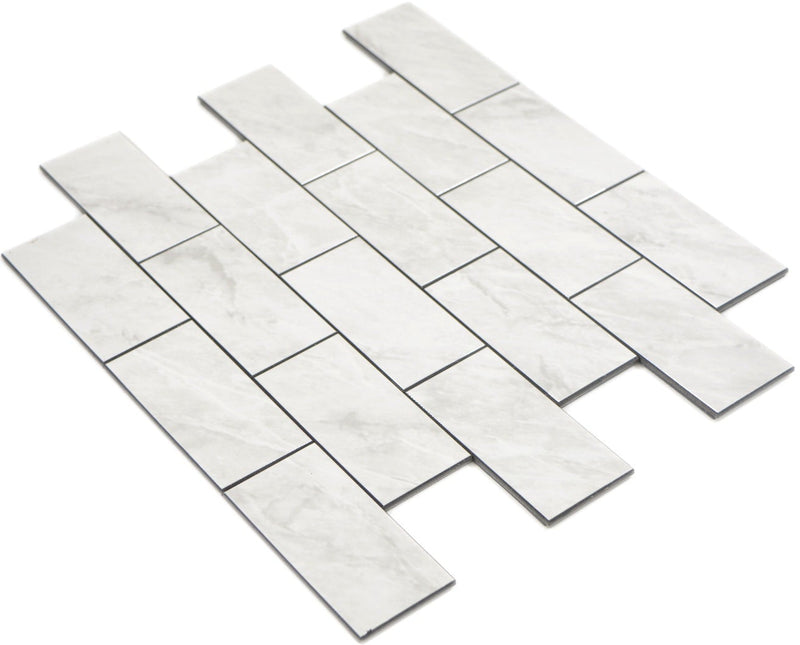 Steinoptik Ziegel Plättli Weiss Selbstklebend Aluminium und Metall Fliese