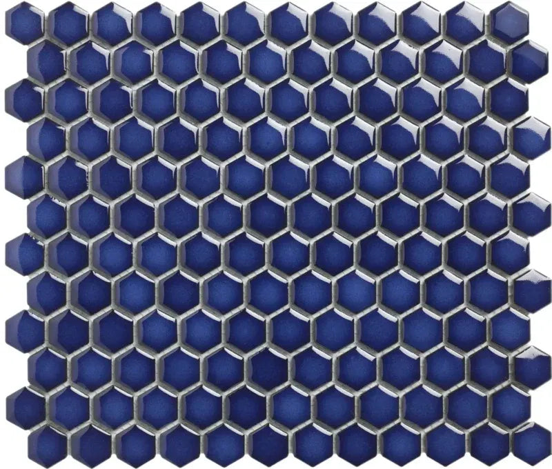 Tief Blau Mini Hexagon Porzellan Mosaik Fliese