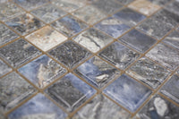 Tiefsee Blau Schwarz Keramik Mosaikfliese 23x23 mm Marmor Optik
