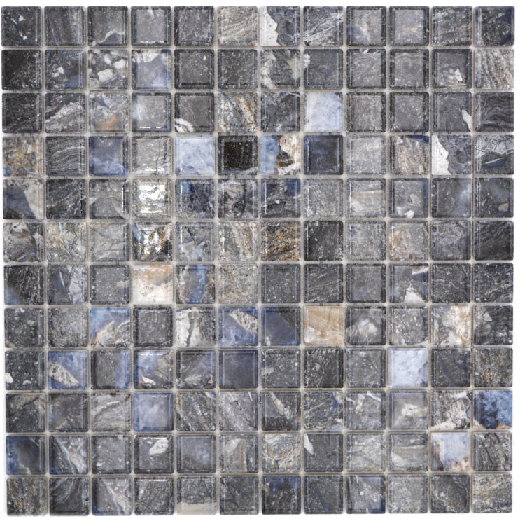 Tiefsee Blau Schwarz Keramik Mosaikfliese 23x23 mm