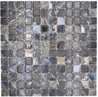 Tiefsee Blau Schwarz Keramik Mosaikfliese 23x23 mm