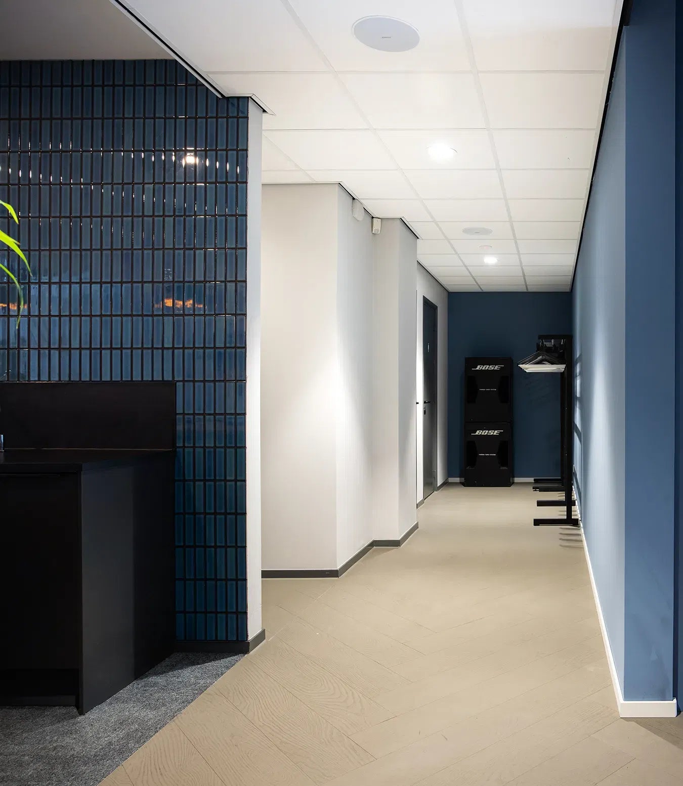 Blau Metro Porzellan Mosaikfliese Büro Dekoration Wand