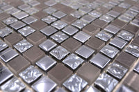 Transluzent Quadrat Mix Schwarz Blau Mosaikfliese