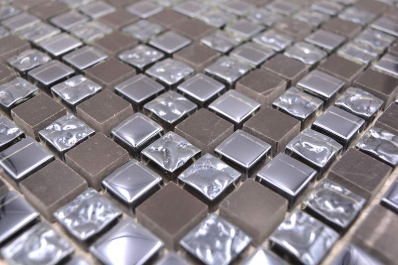 Transluzent Quadrat Mix Schwarz Blau Mosaikfliese